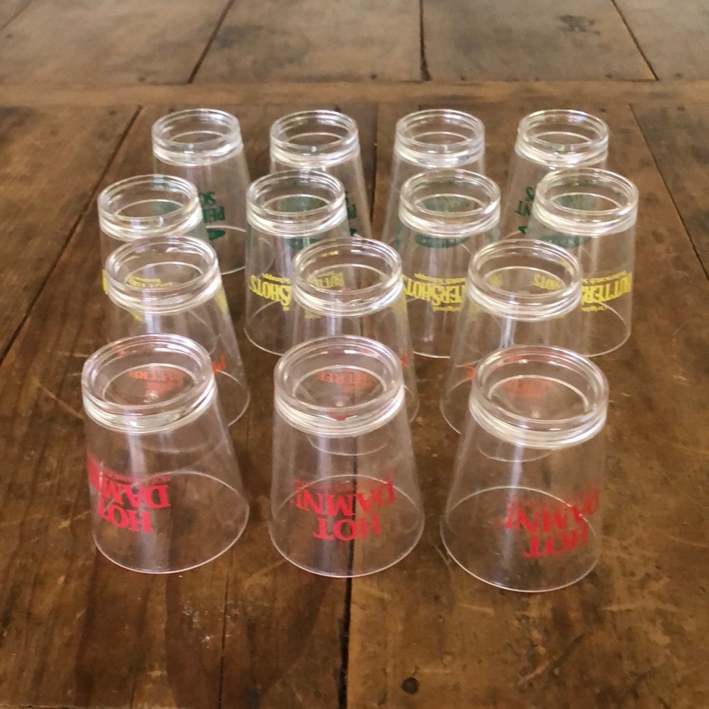 Vintage “14” Dekuyper Schnapps Advertising Plastic Shot Glasses